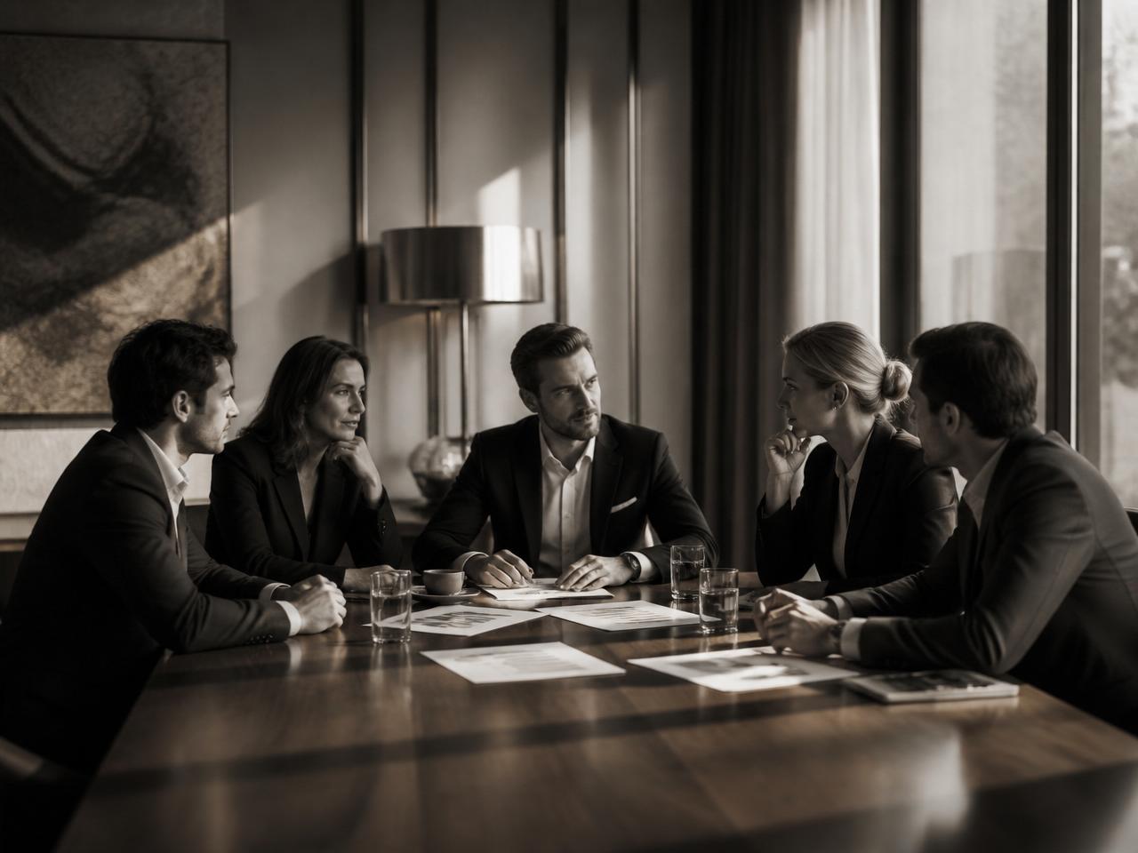 Trinetra Revenue team in a strategy session, reviewing hotel P&L and OTA reports